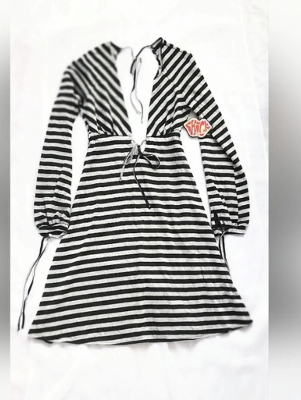 NWT!Metallic Striped Chick by Nicky Hilton Beach Swim Cover-Up Mini Dress Medium